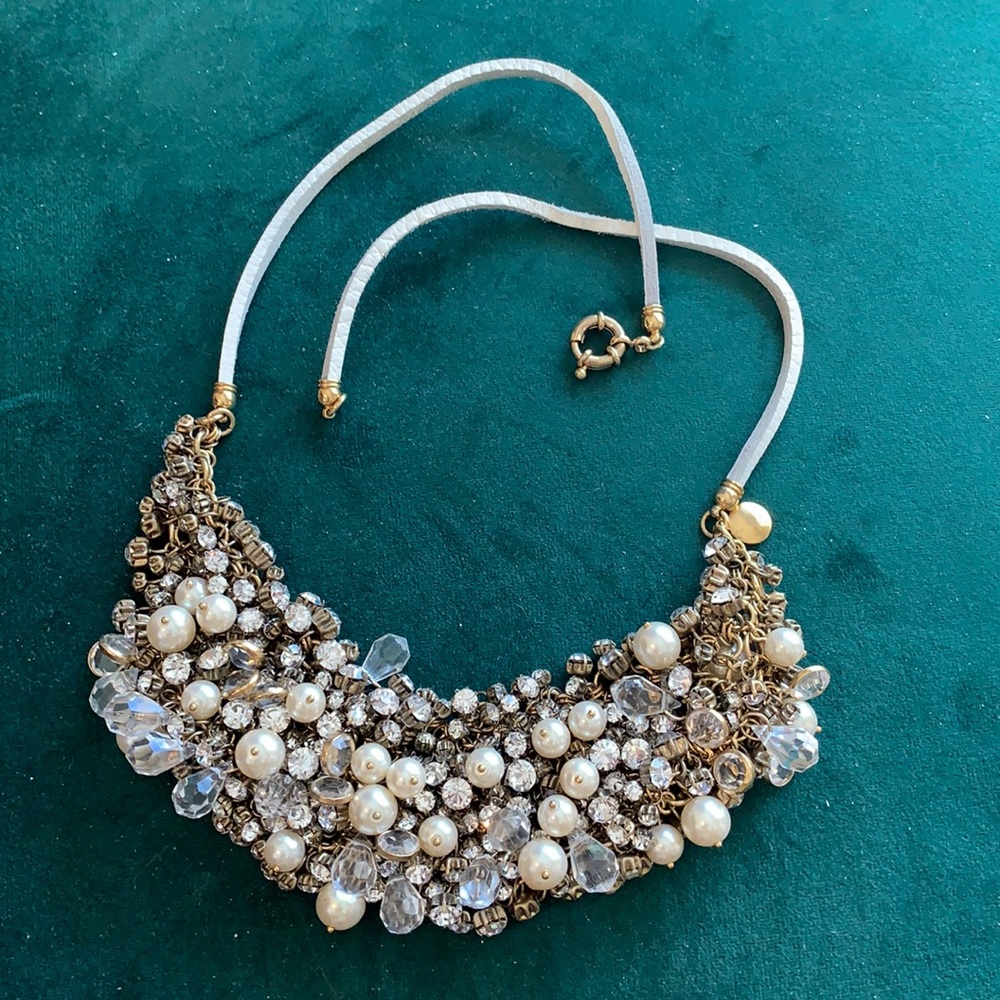 Gorgeous Necklace with leather  adjustable collar